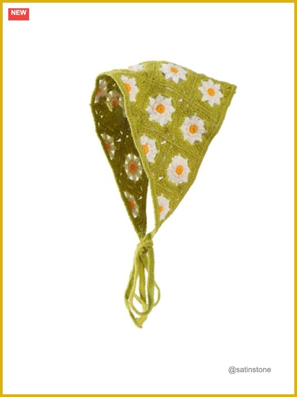 Floral Crochet Headband Knitted Bandana Elastic Hair Scarf